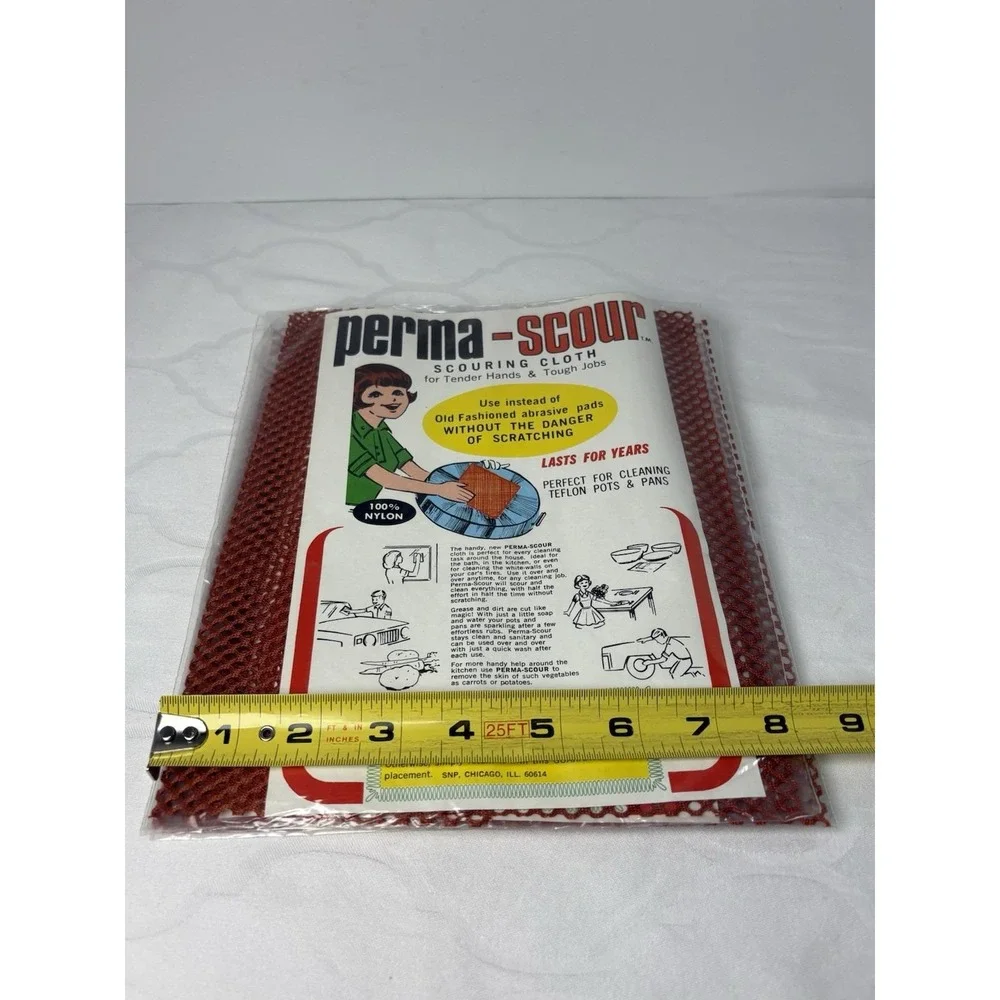 7 Perma Scour Scouring Cloths 100% Nylon Cleaning Teflon Non Scratching NOS 1976